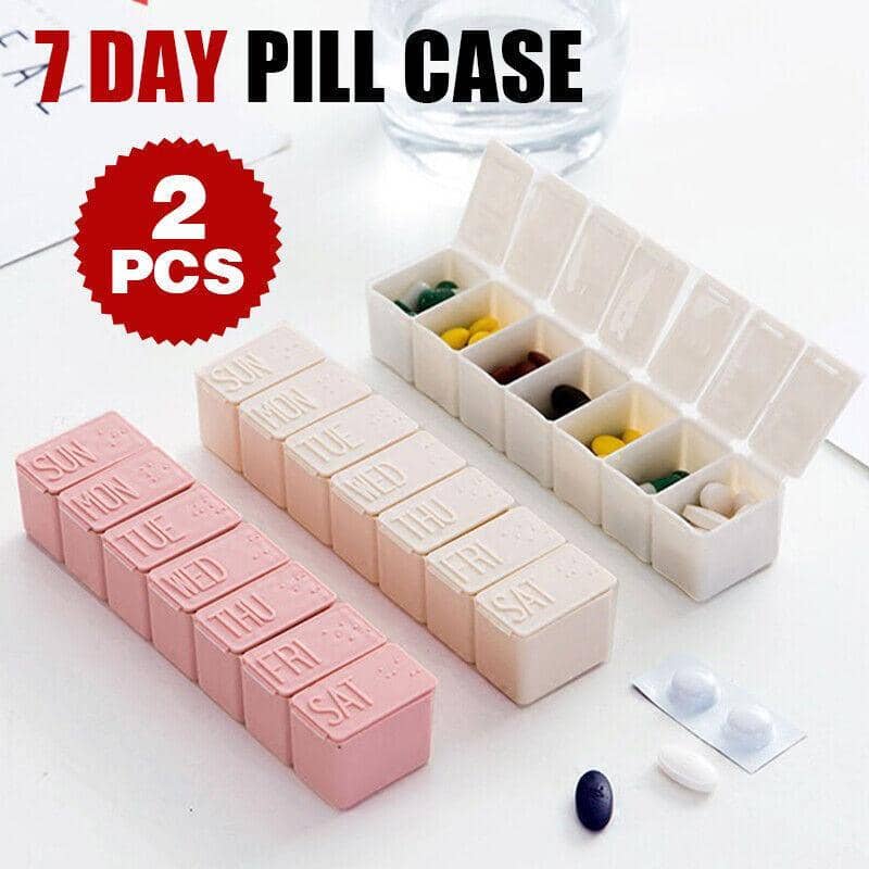 7 Day Weekly Pill Box Organiser, Set of 2 - Pink - view 2