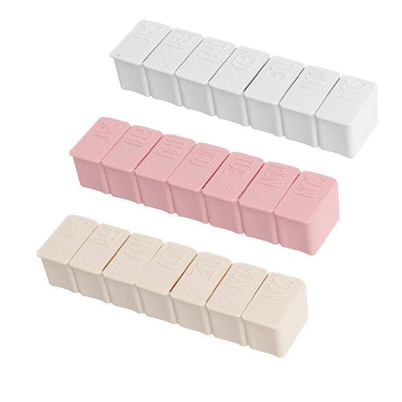 7 Day Weekly Pill Box Organiser, Set of 2 - Pink - view 3