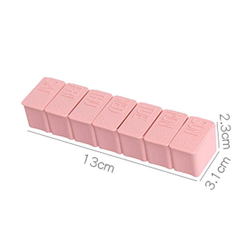 7 Day Weekly Pill Box Organiser, Set of 2 - Pink - view 4