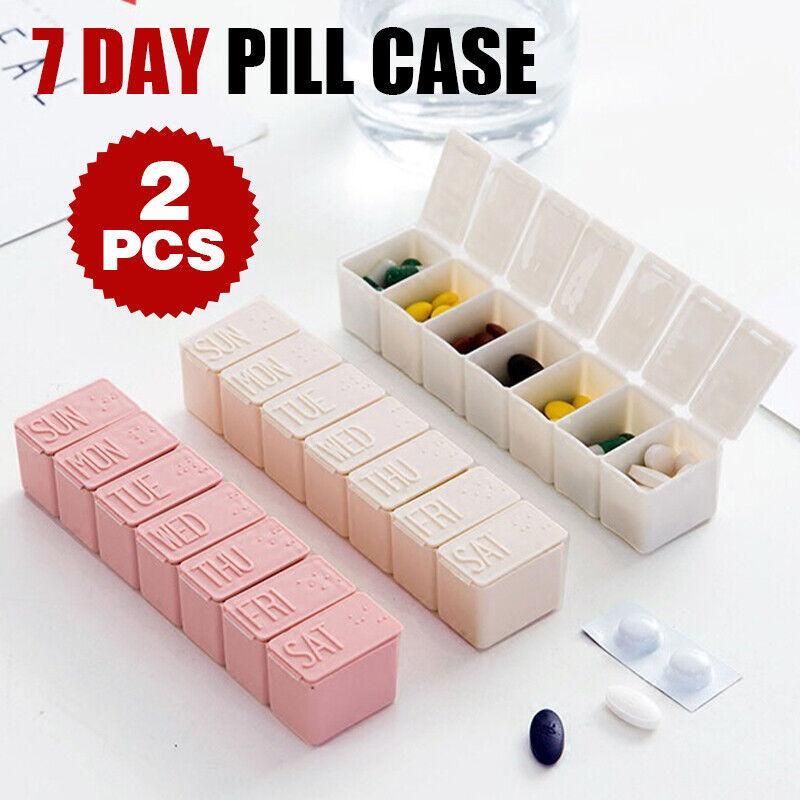 7 Day Weekly Pill Box Organiser, Set of 2 - White - view 2