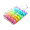 7 Day Weekly Pill Organiser with Detachable Daily Compartments - Rainbow