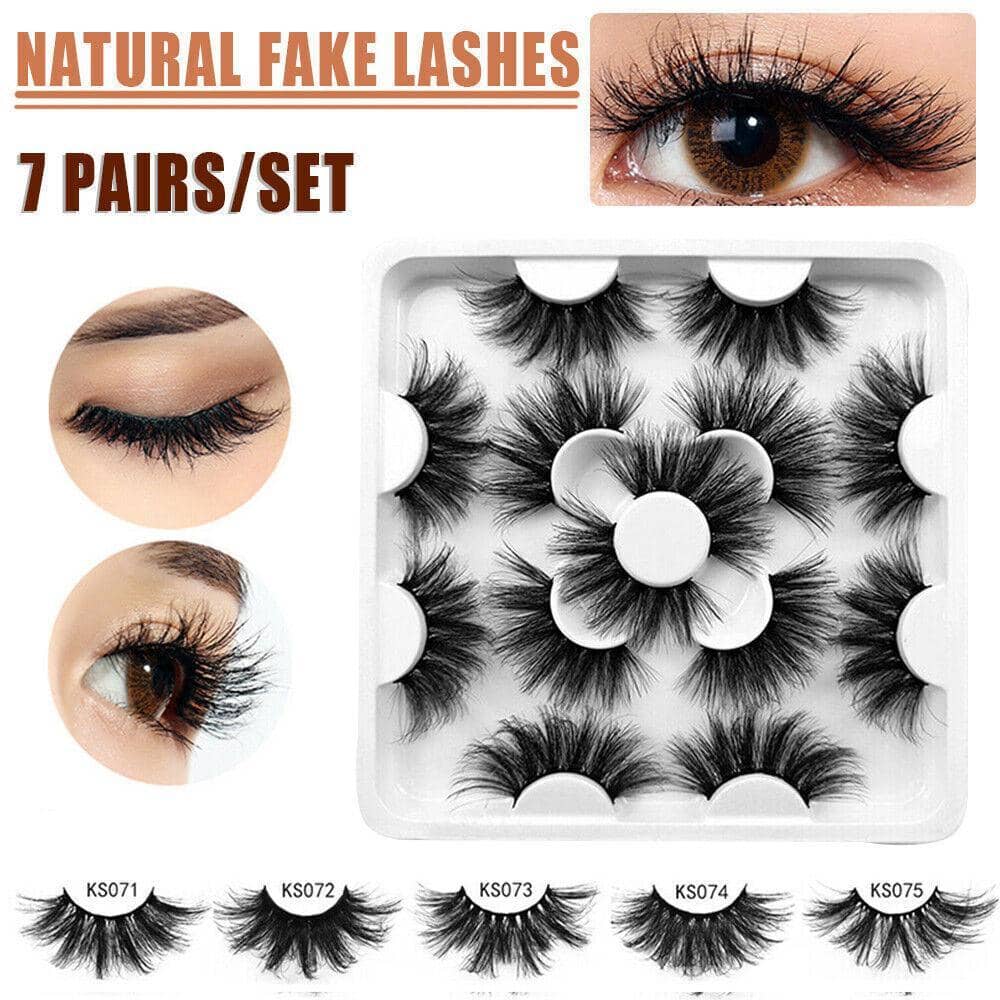 7 Pairs 3D Mixed Layered False Eyelashes - Style KS071 - view 2