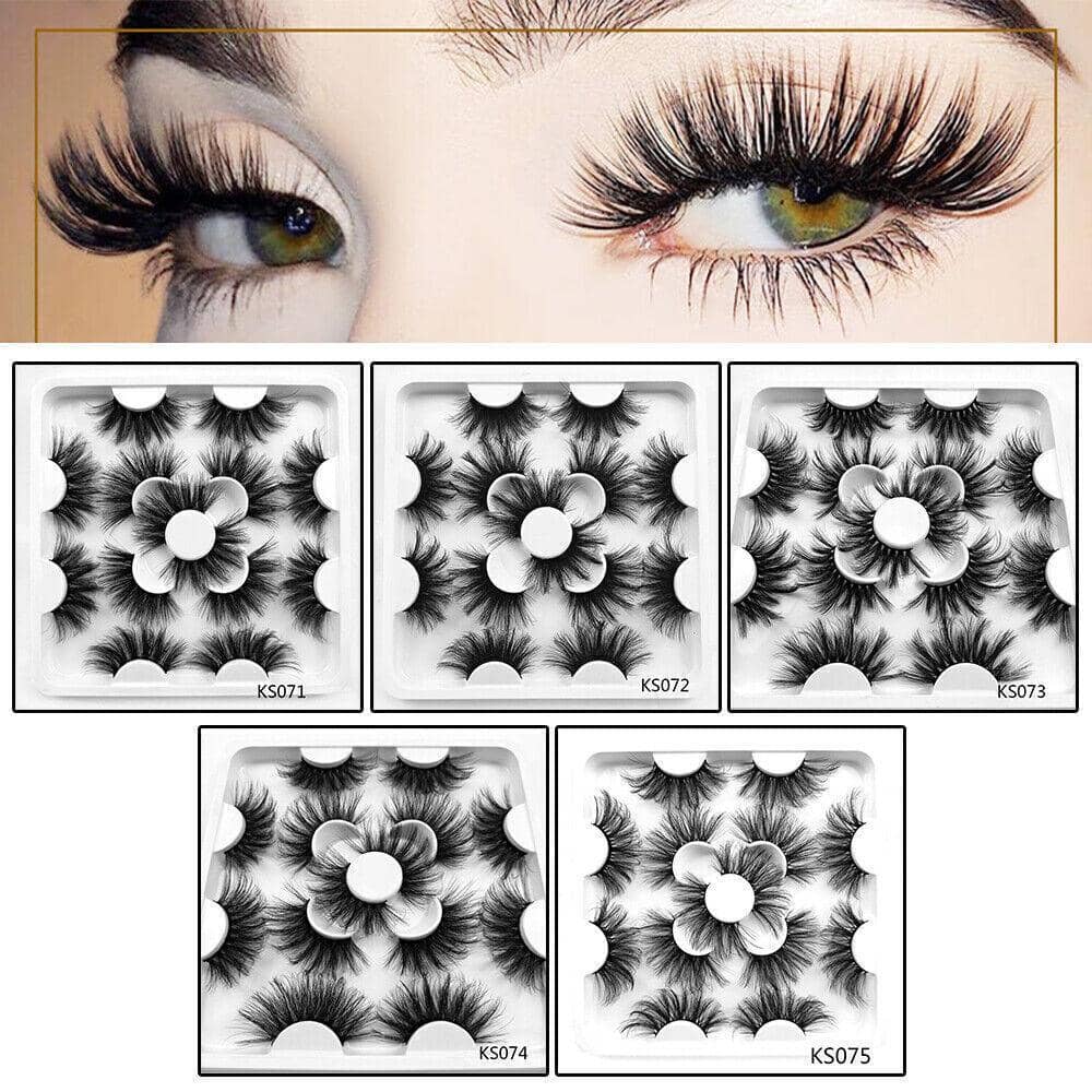7 Pairs 3D Mixed Layered False Eyelashes - Style KS071 - view 5