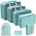 7-Piece Travel Packing Cubes Set - Aqua Blue