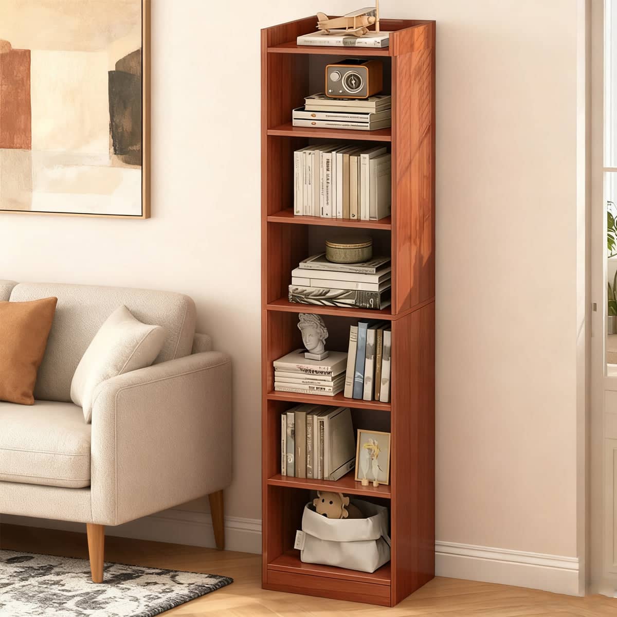 7 Tier Floor Standing Storage Shelf for Living Room and Office, Space Saving - view 5