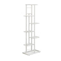 7 Tier Metal Plant Stand - White, Indoor Outdoor Vertical Garden Rack