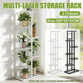 7 Tier Metal Plant Stand - White, Indoor Outdoor Vertical Garden Rack - view 2