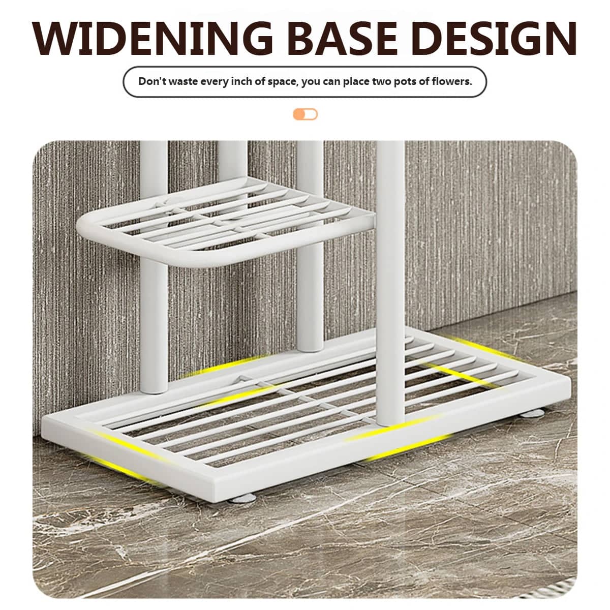 7 Tier Metal Plant Stand - White, Indoor Outdoor Vertical Garden Rack - view 5