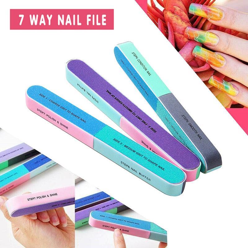 7 Way Nail File and Buffer for Natural Nails - Pack of 5 - view 2