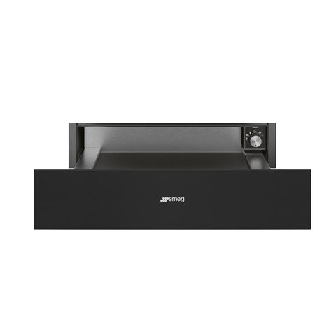 Smeg Classic 60cm warming drawer - matte black, 21L, 6 preset programs, push-pull - CPR315N