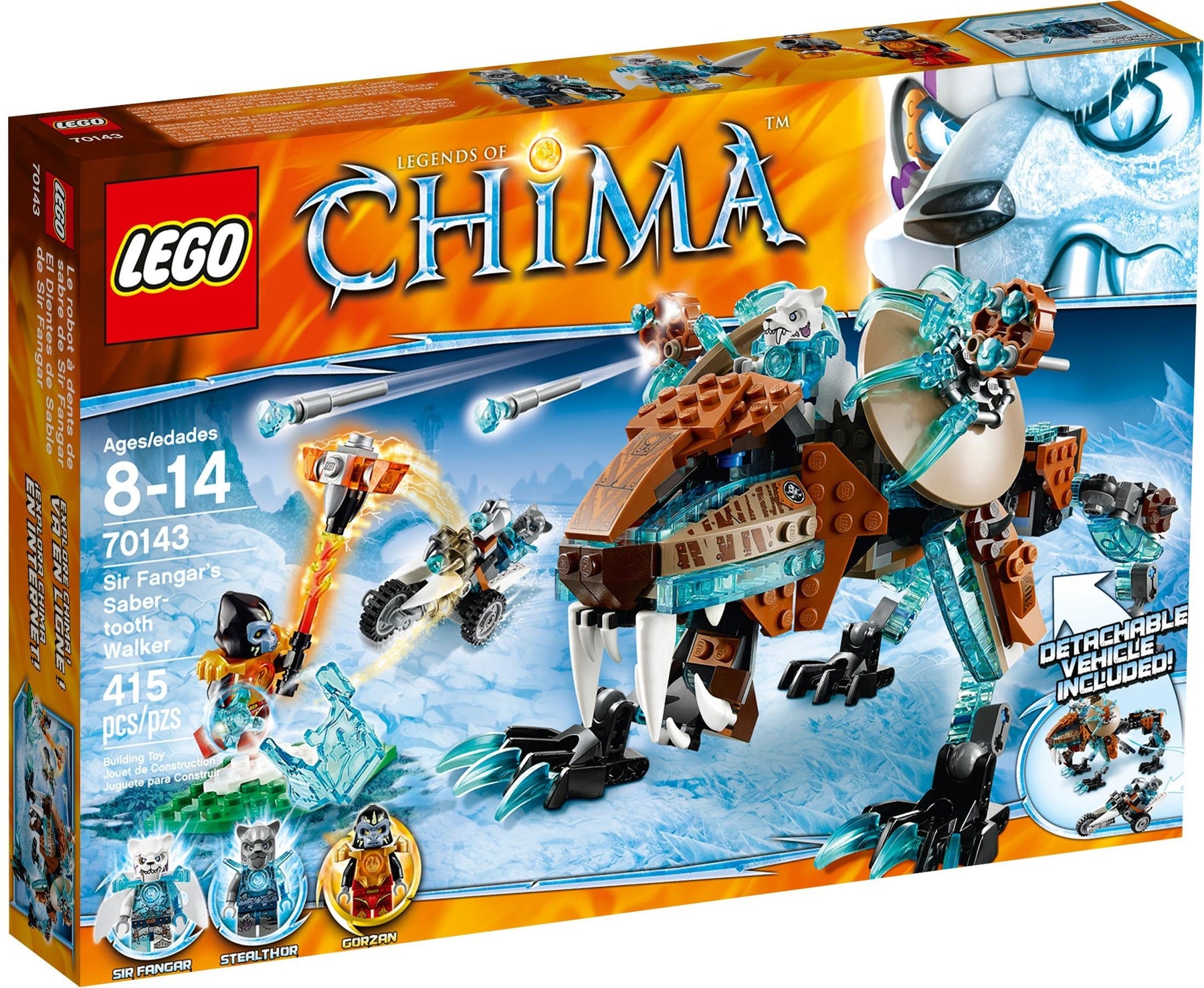 LEGO 70143 Sir Fangar's Saber-tooth Walker - Ice Battle with Gorzan - SuperSaverAU - view 1