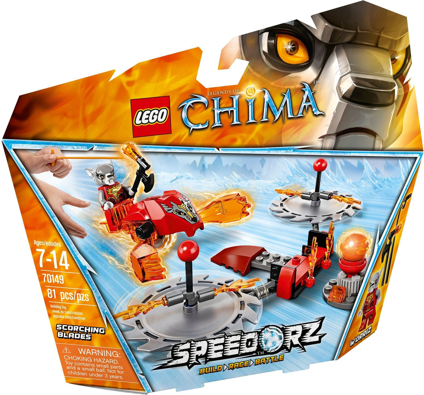LEGO 70149 Worriz Speedorz Scorching Blades CHI Fire Speedor