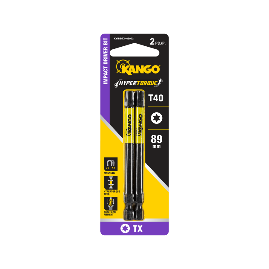 Kango Impact Driver Bit 2 Pack - TX40 - 89mm - High Torque - Magnetic Tip - SuperSaverAU - view 1