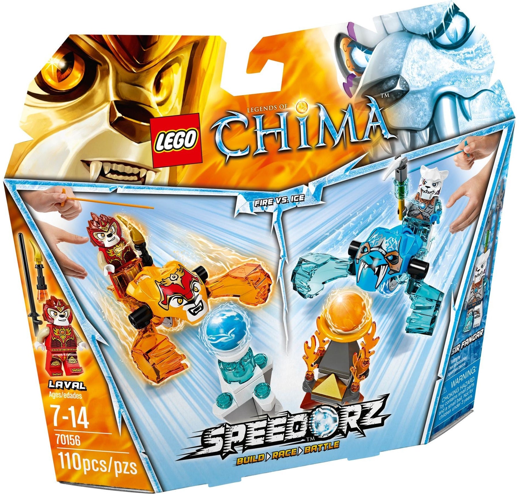LEGO 70156 Laval vs. Sir Fangar Speedorz Fire vs. Ice - SuperSaverAU - view 1