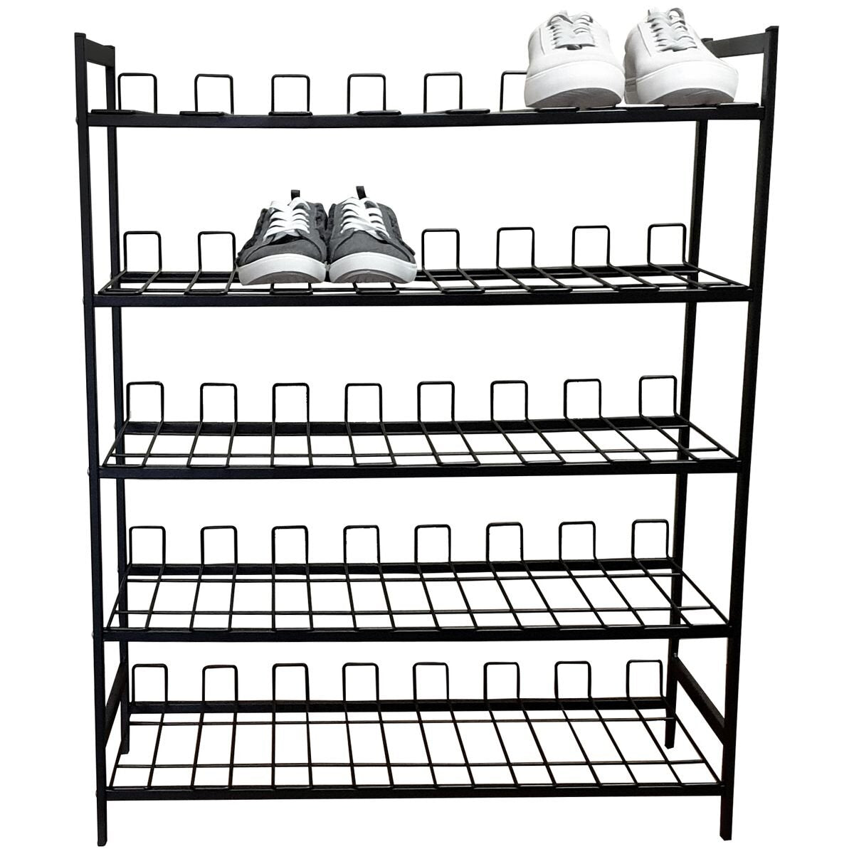 L.T. Williams 5-tier steel shoe rack - sturdy black finish, holds up to 20 pairs of shoes - 8999
