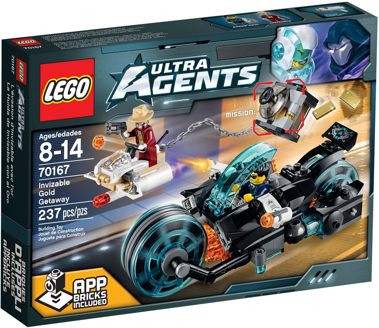 LEGO 70167 Ultra Agents Invizable Gold Getaway Stealth Bike