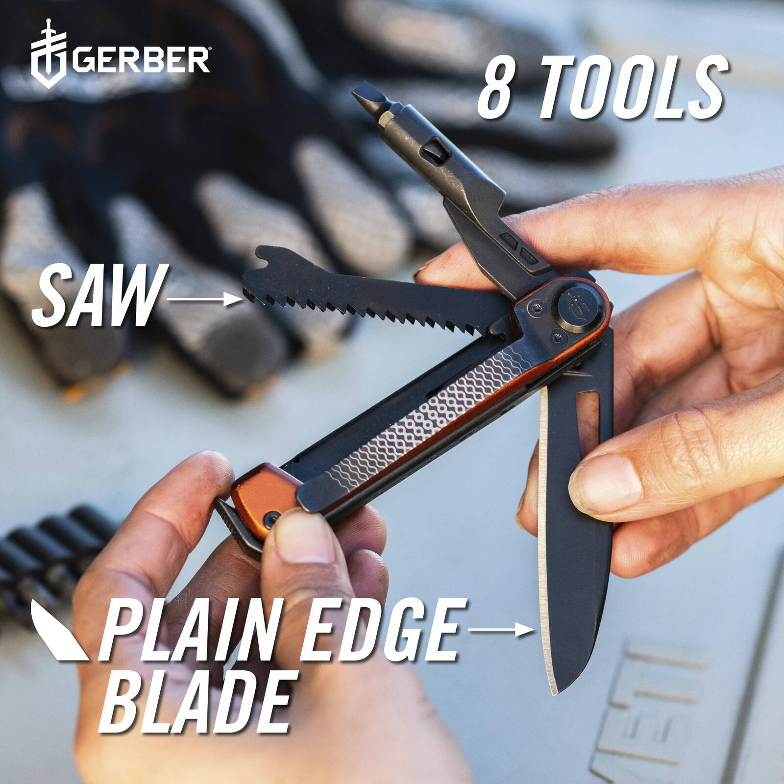 Gerber Armbar Trade 8-in-1 Multi Tool with Knife, Driver & Pry Bar