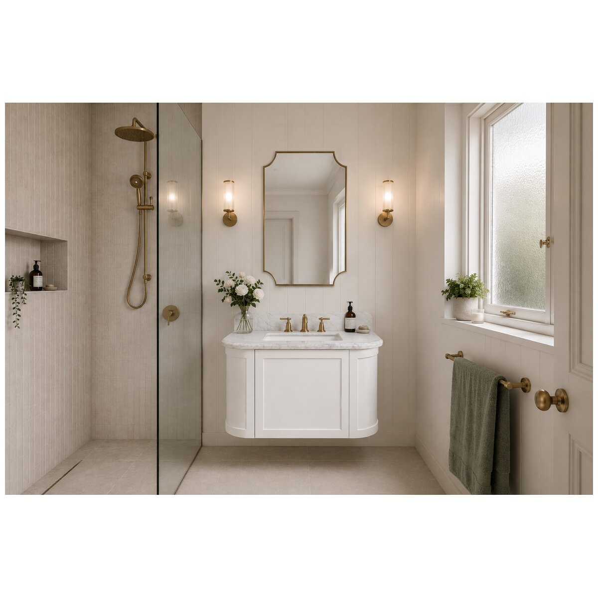 Turner Hastings Evara wall hung vanity - marble top, white, 3 tapholes - EV750-WH-3TH