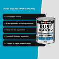 White Knight Rust Guard 1L Flat White Epoxy Enamel Metal Paint