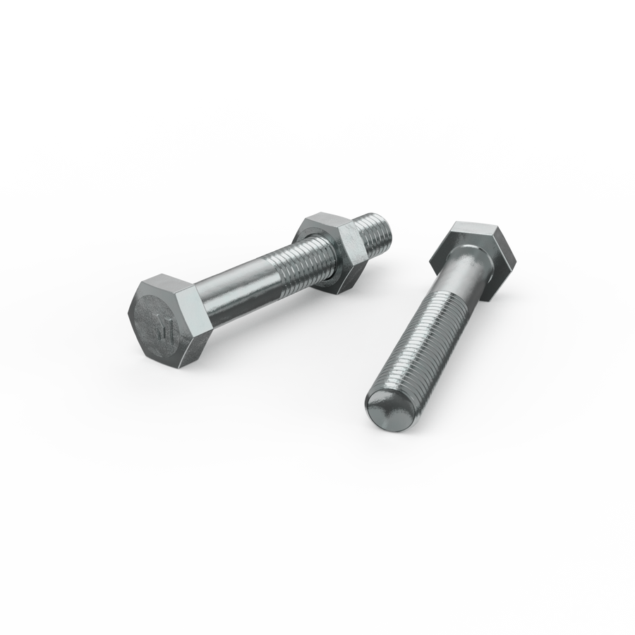 Zenith M10 x 65mm Zinc Plated Hex Head Bolt and Nut - Each