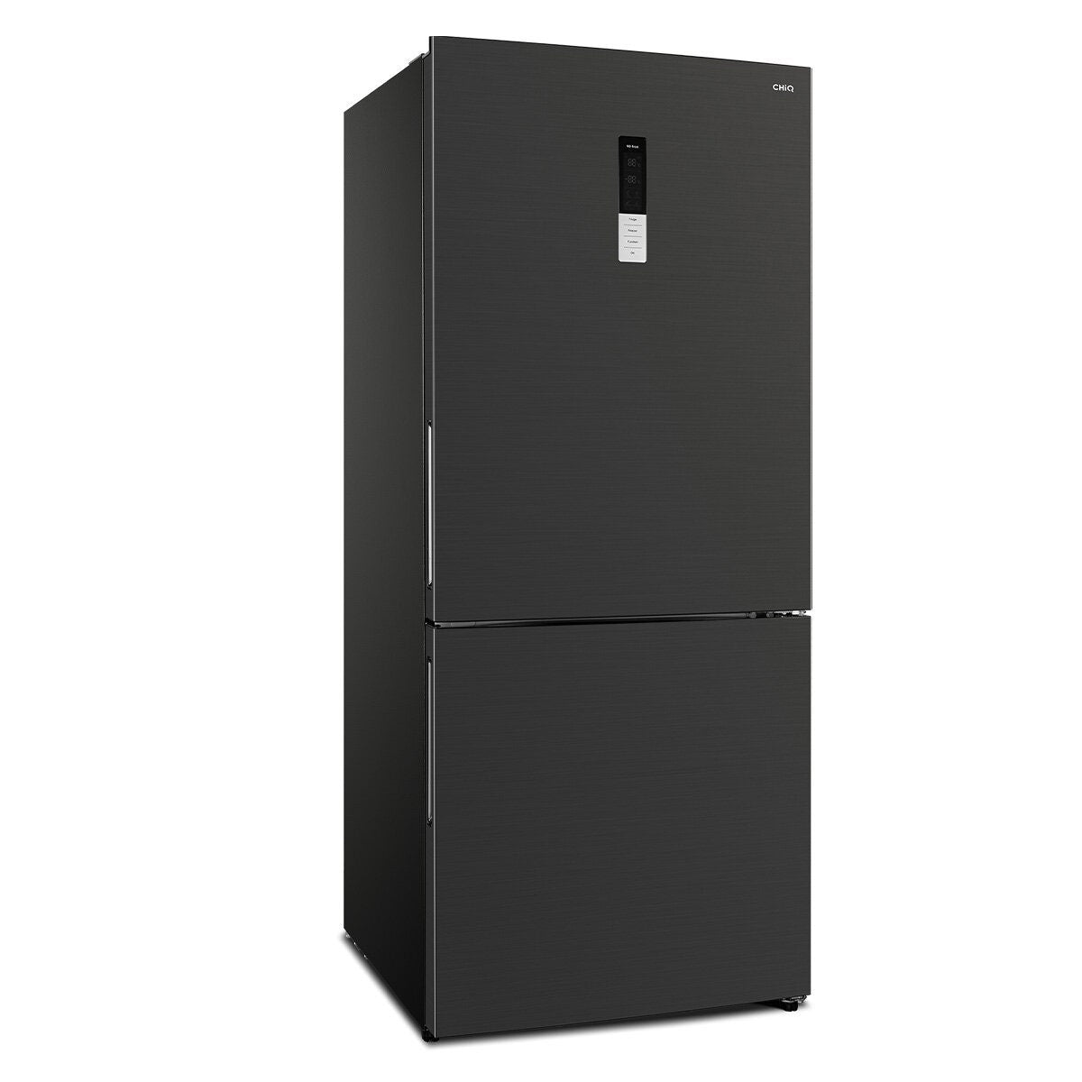 CHiQ 396L bottom mount fridge - black finish, humidity control crispers, 6 star rating - CBM395NBS6E