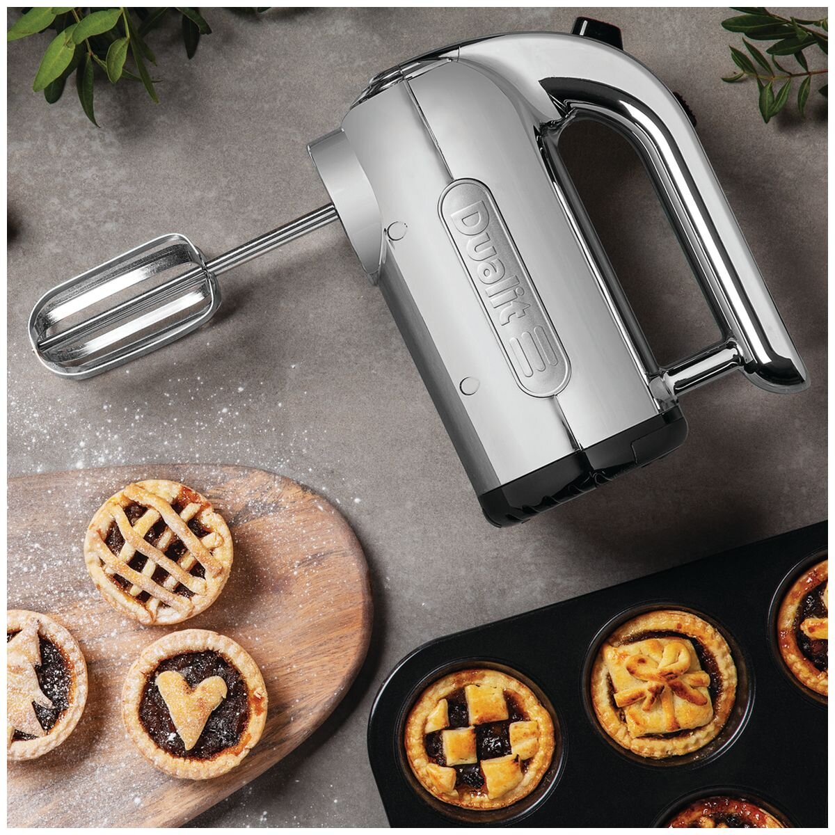 Dualit Hand Mixer - 400W Motor, 4 Speeds, Retractable Cord, Polished Metal Finish - DU89360