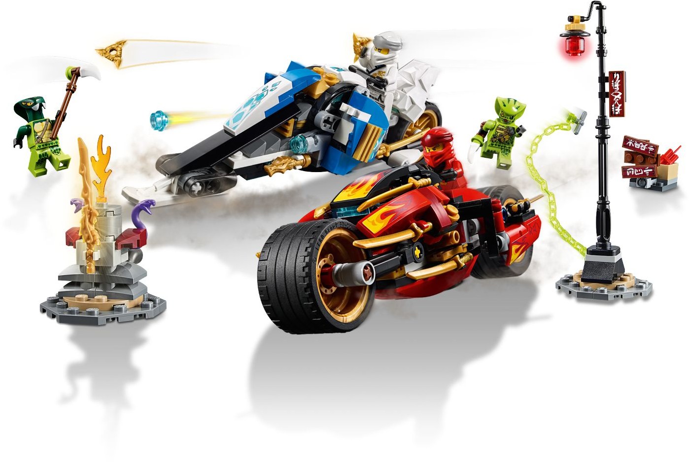 LEGO 70667 Kai's Blade Cycle & Zane's Snowmobile NINJAGO Set - SuperSaverAU - view 2