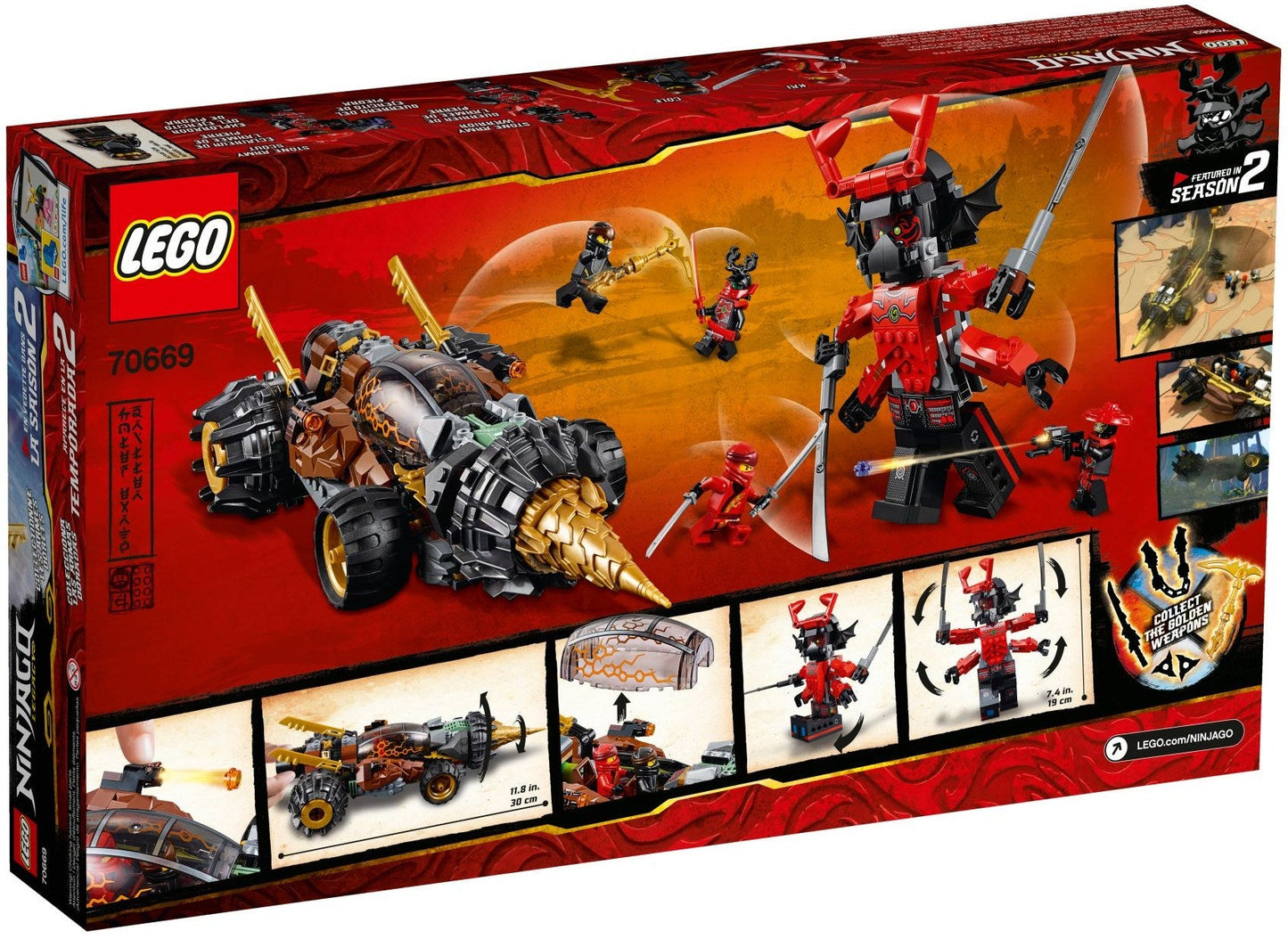 LEGO 70669 Cole's Earth Driller - NINJAGO Drill Toy with Giant Stone Warrior