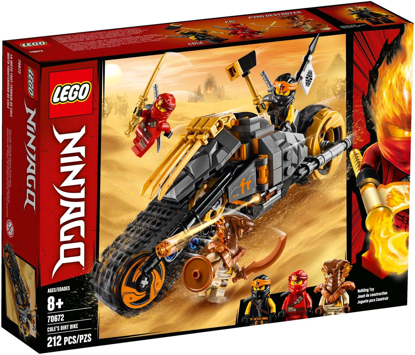 LEGO 70672 Cole's Dirt Bike NINJAGO Set with Ninja Minifigures