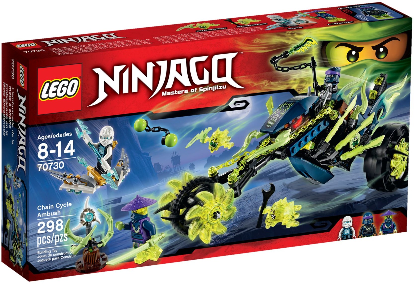 LEGO 70730 Chain Cycle Ambush: Zane vs. Wrayth Aeroblade Battle - SuperSaverAU - view 1