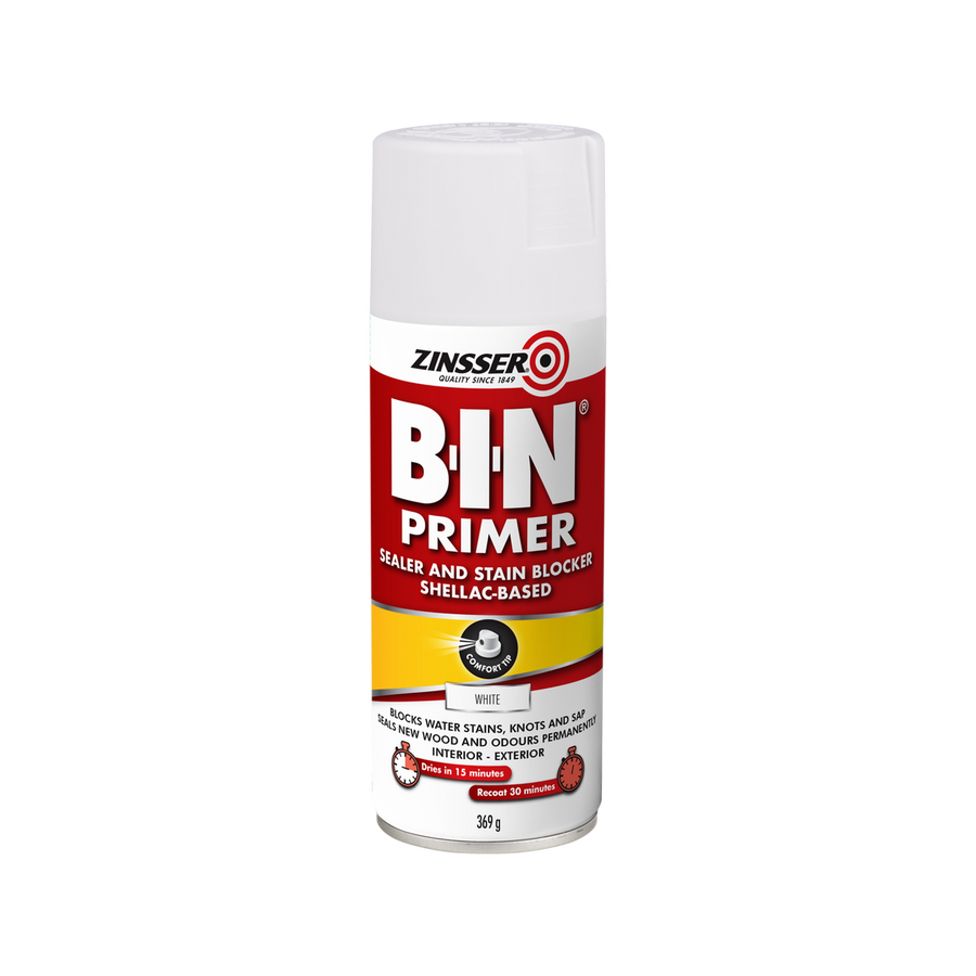 Zinsser B I N Primer Sealer 369g Shellac Based Stain Blocker Spray - SuperSaverAU - view 1
