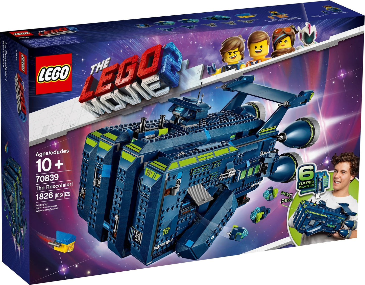 LEGO 70839 Rexcelsior! Spaceship Toy with Rex Dangervest