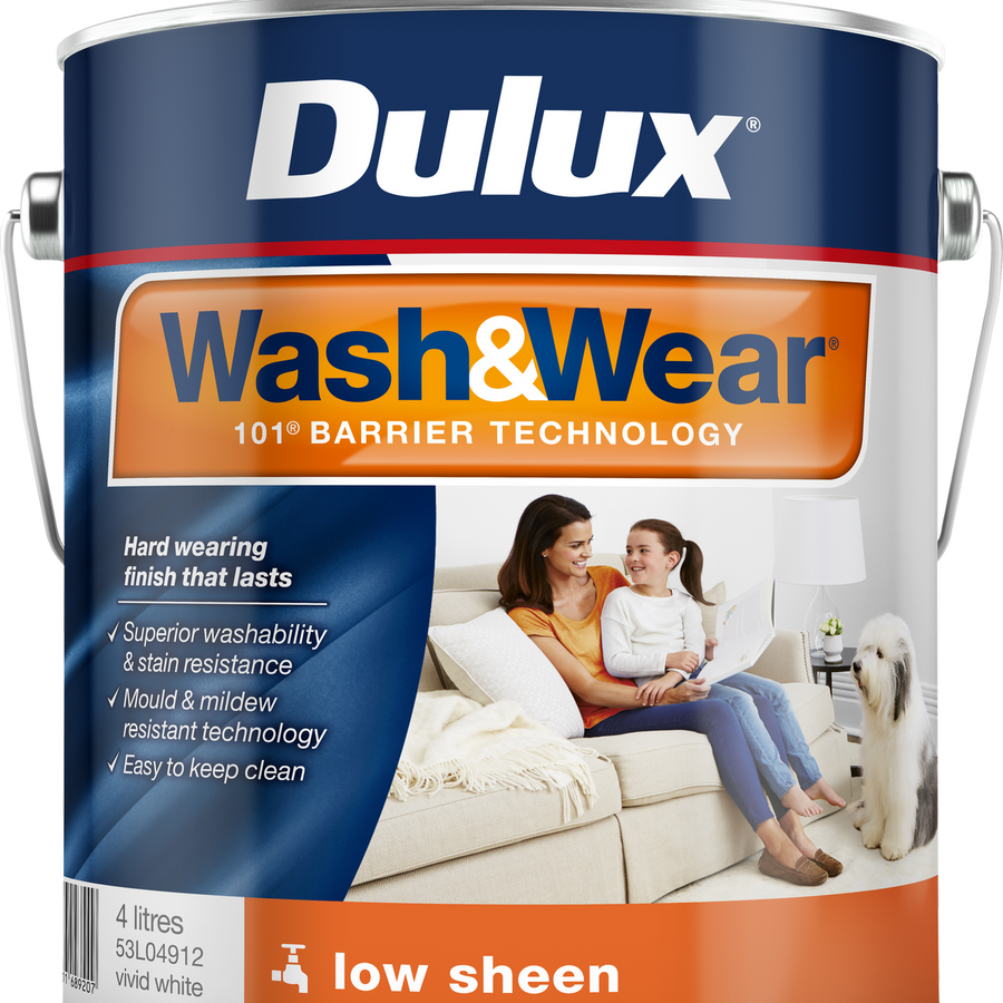 Dulux Vivid White Low Sheen Interior Paint 4L - 179mm x 192mm - Washable - SuperSaverAU - view 1