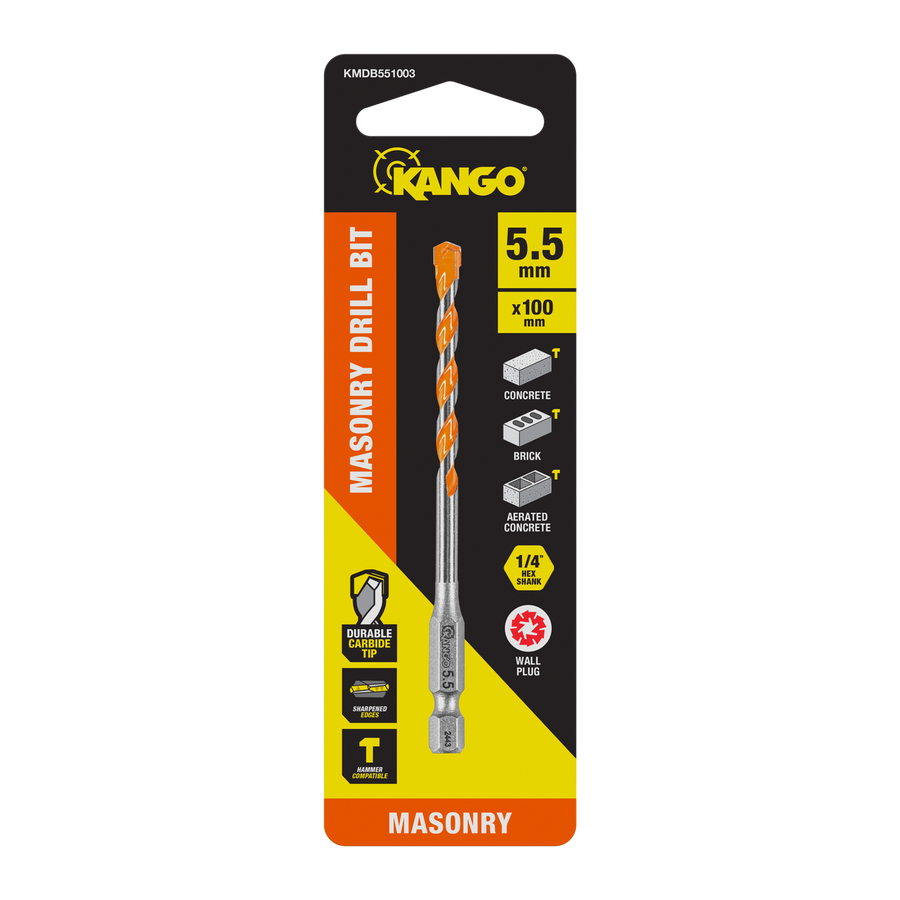 Kango 5.5 x 100mm 1/4" Masonry Drill Bit KMDB551003