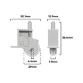 Rolltrak Adjustable Plastic Carriage - 54mm x 62mm - Acetal Roller - 15kg Load - SuperSaverAU - view 2