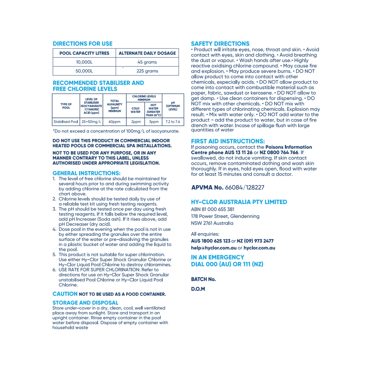 Hy Clor Pool Chlorine - 2kg - Sodium Dichloroisocyanurate - 3 in 1 - SuperSaverAU - view 4
