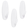Scotch Permanent Medium Oval Hook - 3 Pack White Plastic