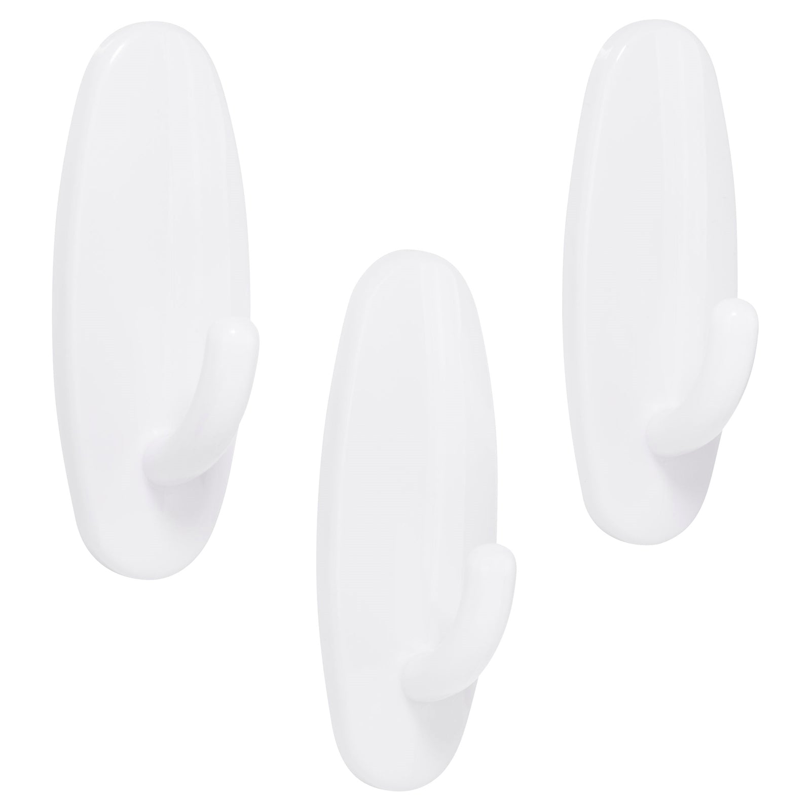 Scotch Permanent Medium Oval Hook - 3 Pack White Plastic