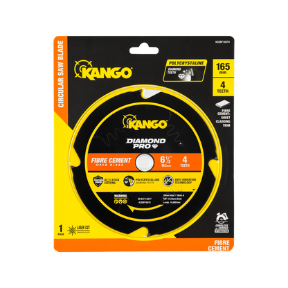 Kango 165mm Diamond Pro PCD Fibre Cement Circular Saw Blade - Durable Cutting