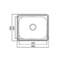 Abey The Lodden 45L Single Bowl Laundry Tub with Overflow - Stainless Steel - 600mm Wide - PR45B