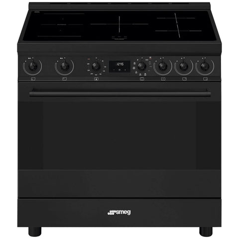 Smeg 90cm Freestanding Induction Oven - Matte Black, Pyrolytic Cleaning, Air Fry - C9IPN2