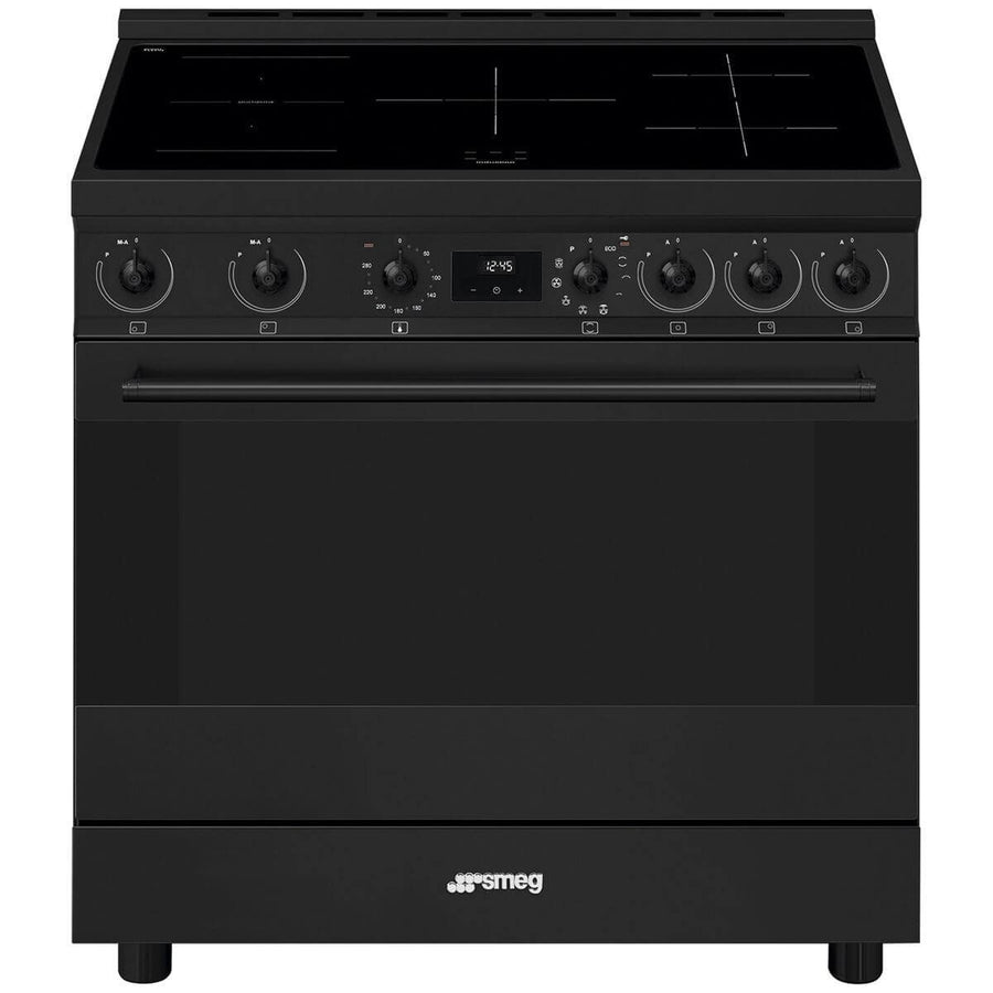 Smeg 90cm Freestanding Induction Oven - Matte Black, Pyrolytic Cleaning, Air Fry - C9IPN2