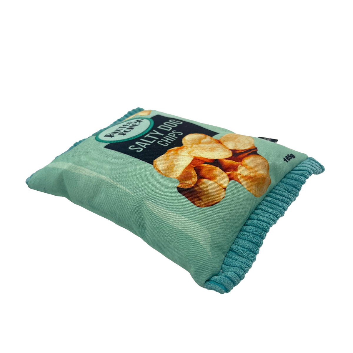 Baxter Bone Salty Dog Chips Pet Toy - Plush Crinkle Toy 170mm - Aqua - SuperSaverAU - view 2