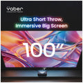 Yaber K300s Ultra Short Throw Projector - Triple RGB Laser, 1080p, Google TV, Black - 24260709014139