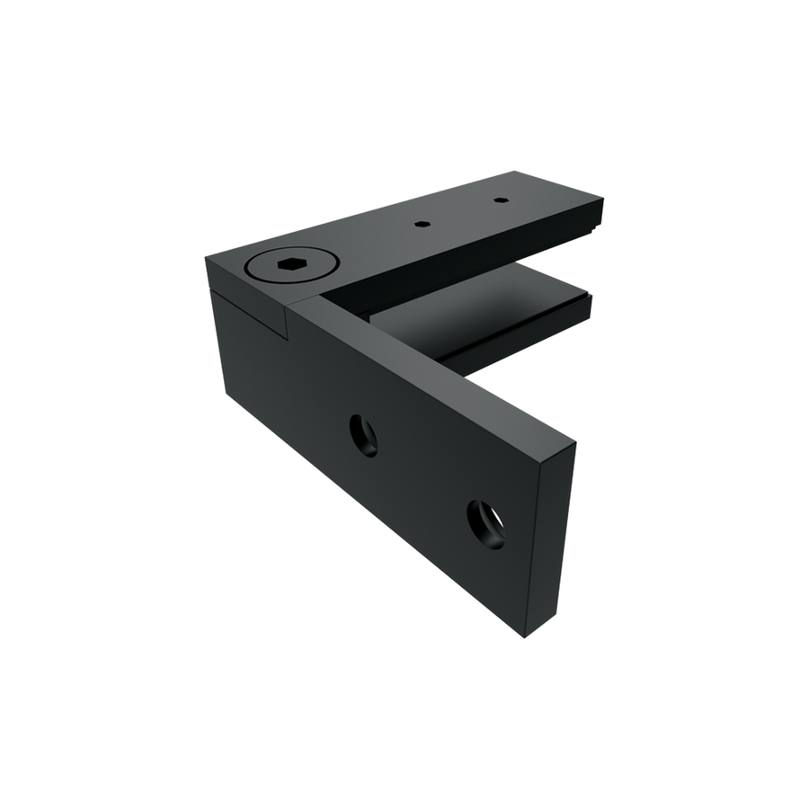 Protectoral Wall to Glass Clamp - 27 x 80 x 80mm - 316 Stainless Steel - Black Matt - SuperSaverAU - view 1