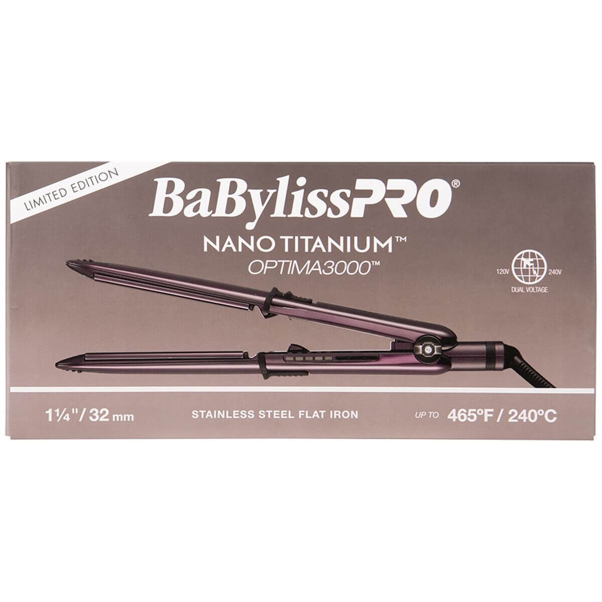 BaBylissPRO Optima 3000 32mm Hair Straightener - Nightfall - Nano Titanium Plates - 900216