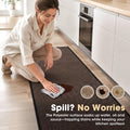 Kitchen Rug and Mat Set 2 Piece - Black - 45 x 150cm and 45 x 75cm, Anti Slip Backing, 3.4mm Thick, Washable