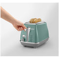 DeLonghi Icona Capitals 2 Slice Toaster - Toronto Green, Six Browning Levels - CTOC2003GR