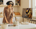 Rotating Rolling TV Stand for 24-48 Inch TVs - Maple - Landscape to Portrait 90 Degree Turn, 15 Degree Tilt, Brake Knob
