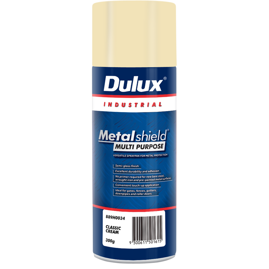 Dulux Metalshield Spray Paint Classic Cream 300g Semi Gloss Durable - SuperSaverAU - view 1